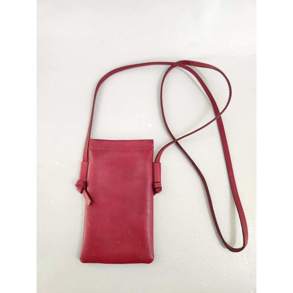 Madewell Leather Smartphone Crossbody Bag Women OS Red Card Slots Minimalist